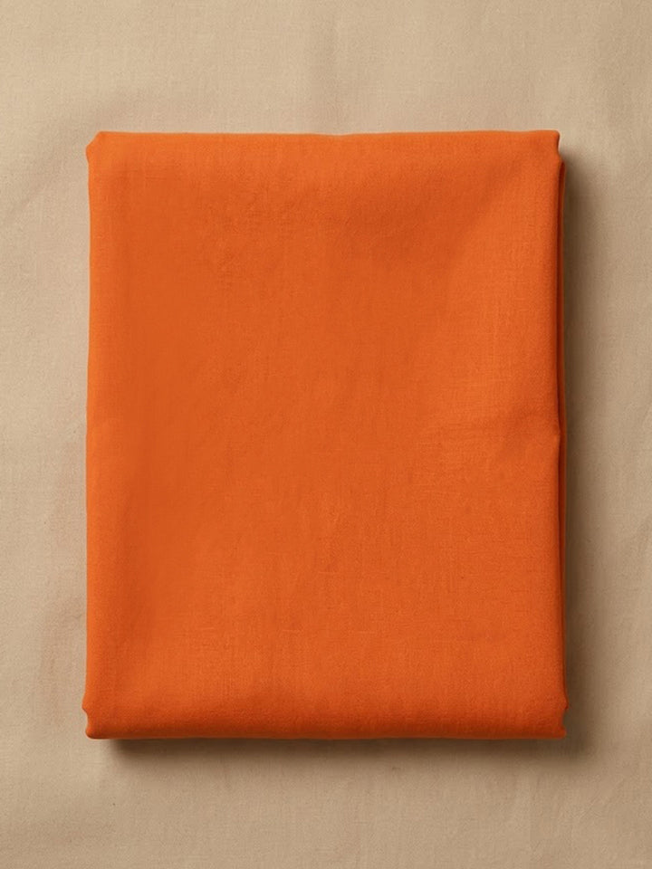 Orange Chanderi Embroidered Unstitched Dress Material