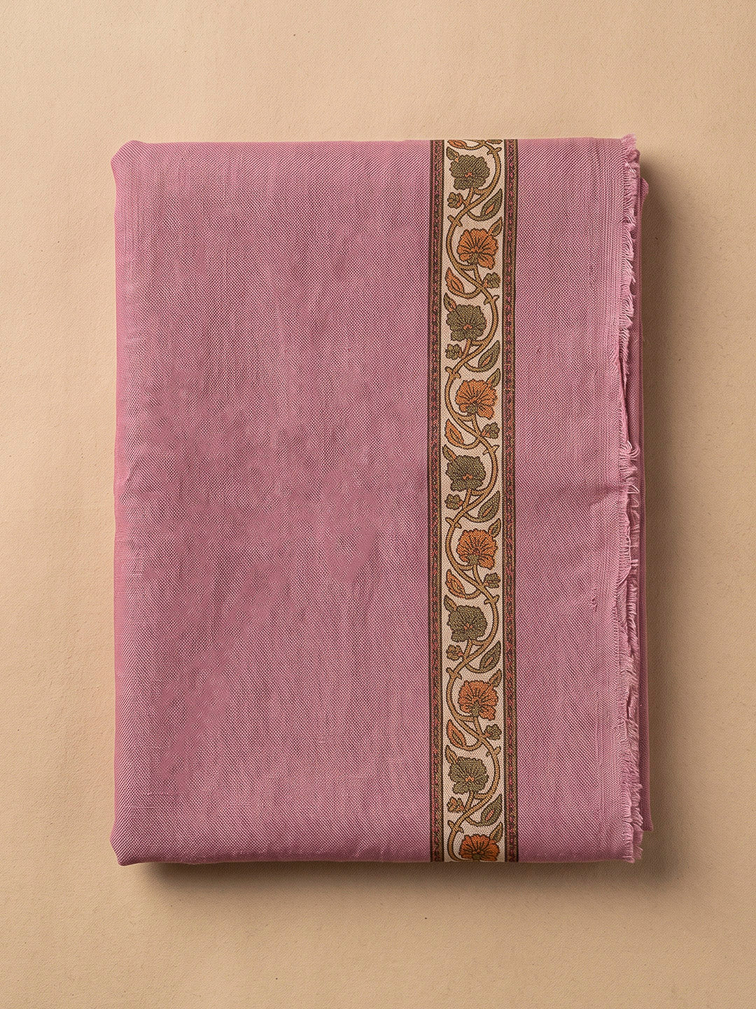 Onion Pink Chanderi Printed Unstitched Dress Material