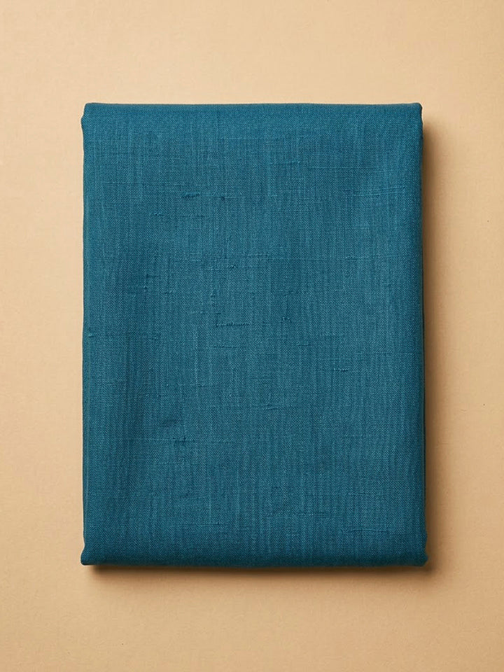 Blue Art Silk Embroidered Unstitched Dress Material