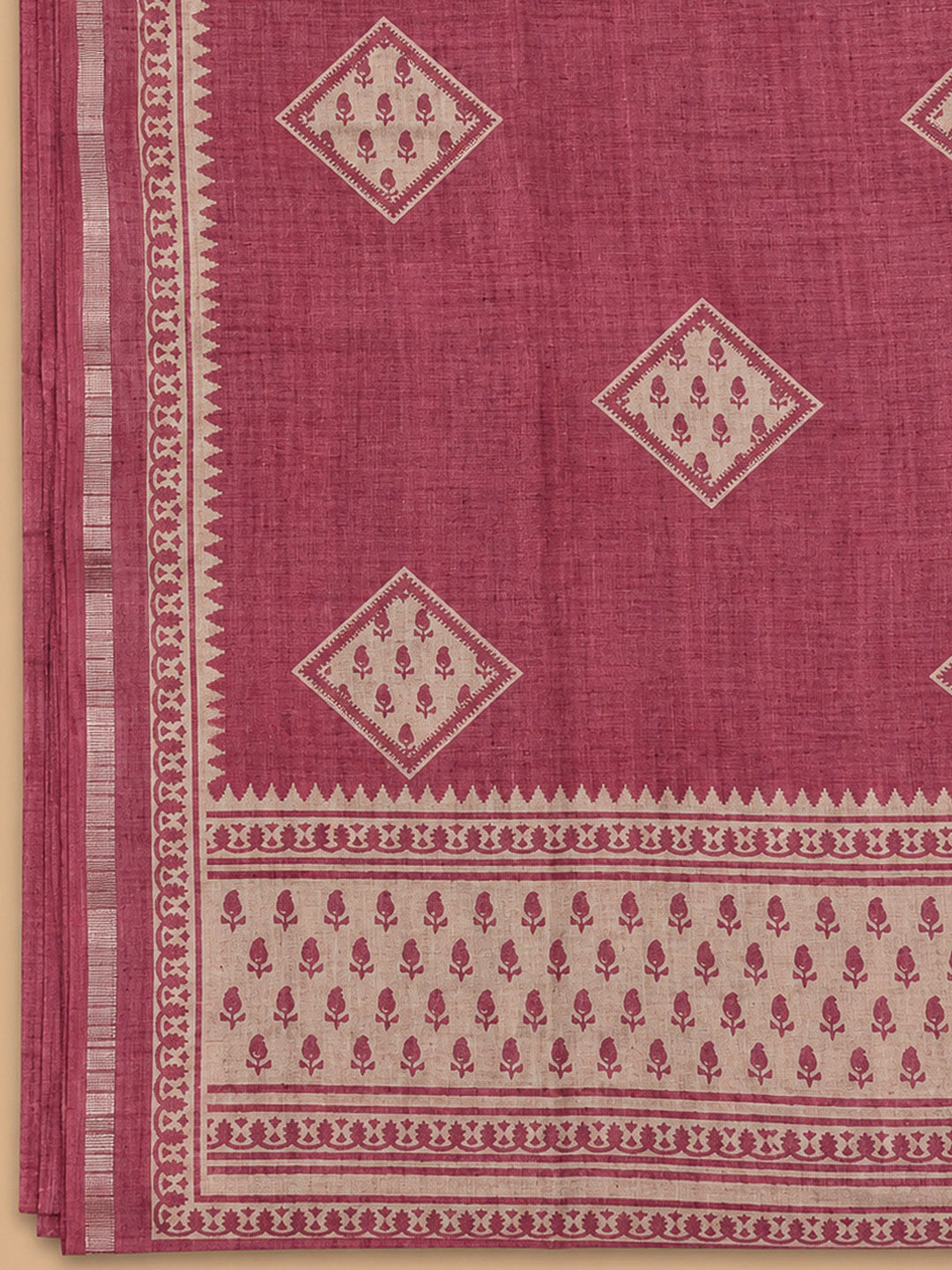 Onion Pink Art Silk Embroidered Unstitched Dress Material