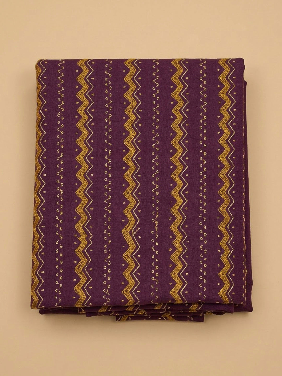 Purple Cotton Blend Printed Unstitched Dress Material