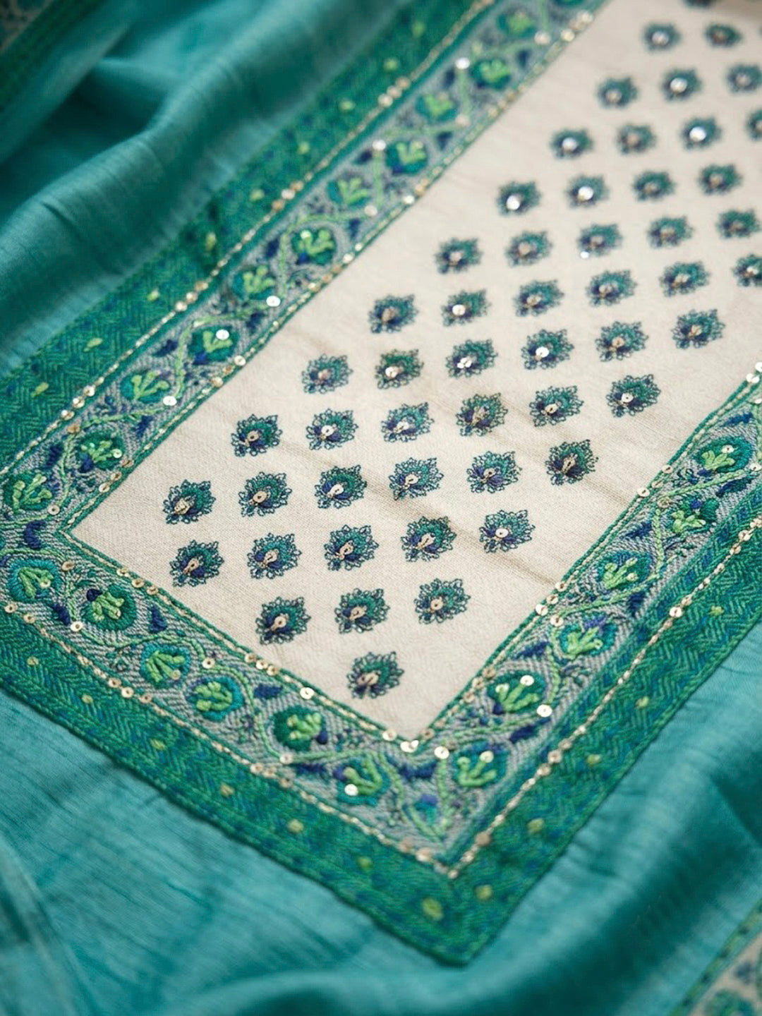 Firozee Chanderi Embroidered Unstitched Dress Material