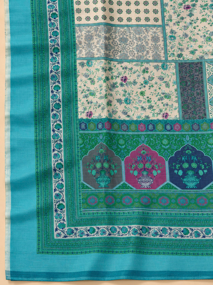 Firozee Chanderi Embroidered Unstitched Dress Material