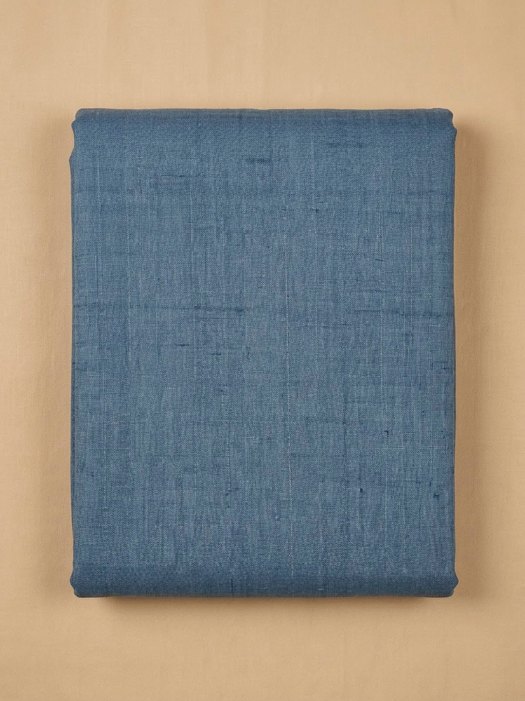 Blue Tussar Printed Unstitched Dress Material