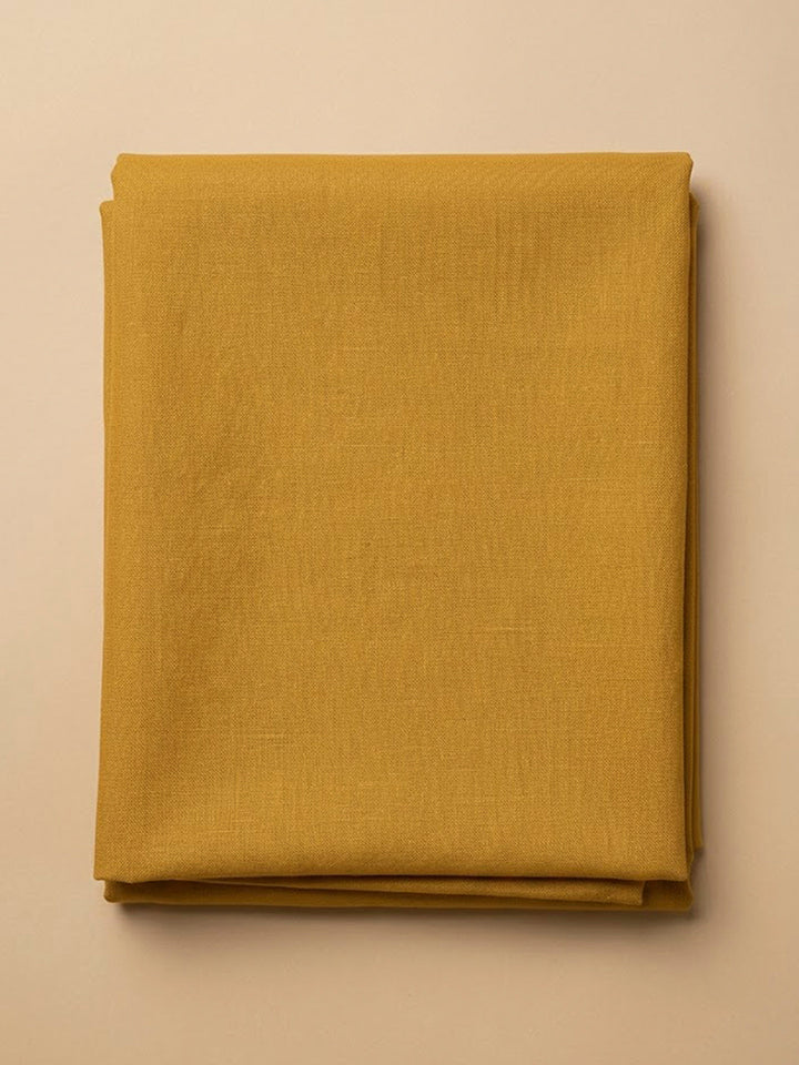 Mustard Chanderi Printed Unstitched Dress Material
