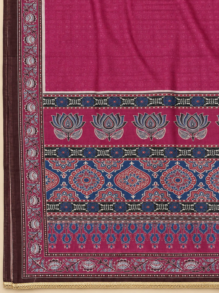 Rani Chanderi Printed Unstitched Dress Material