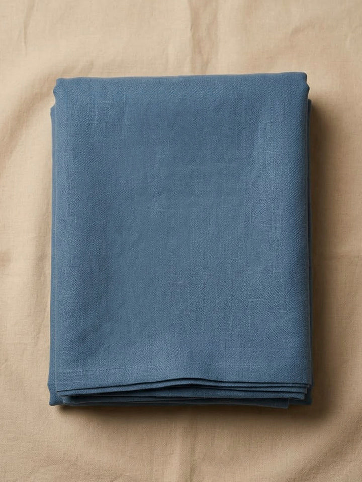 Blue Tussar Embroidered Unstitched Dress Material