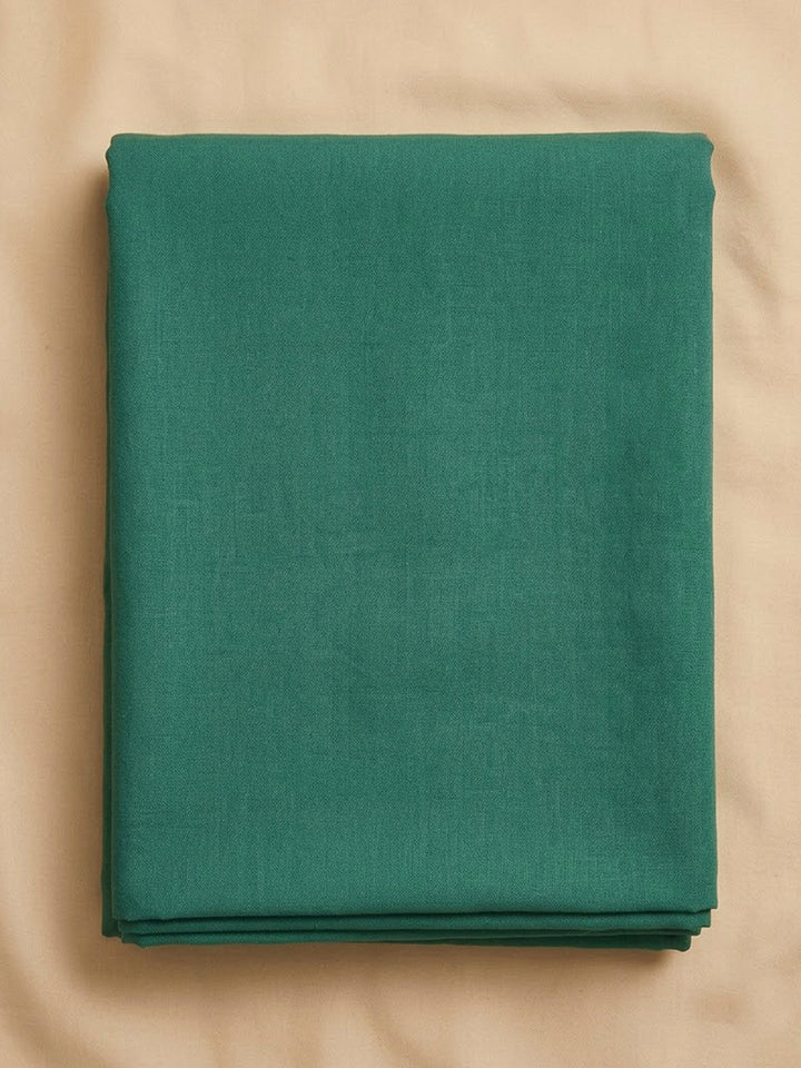 Green Chanderi Embroidered Unstitched Dress Material