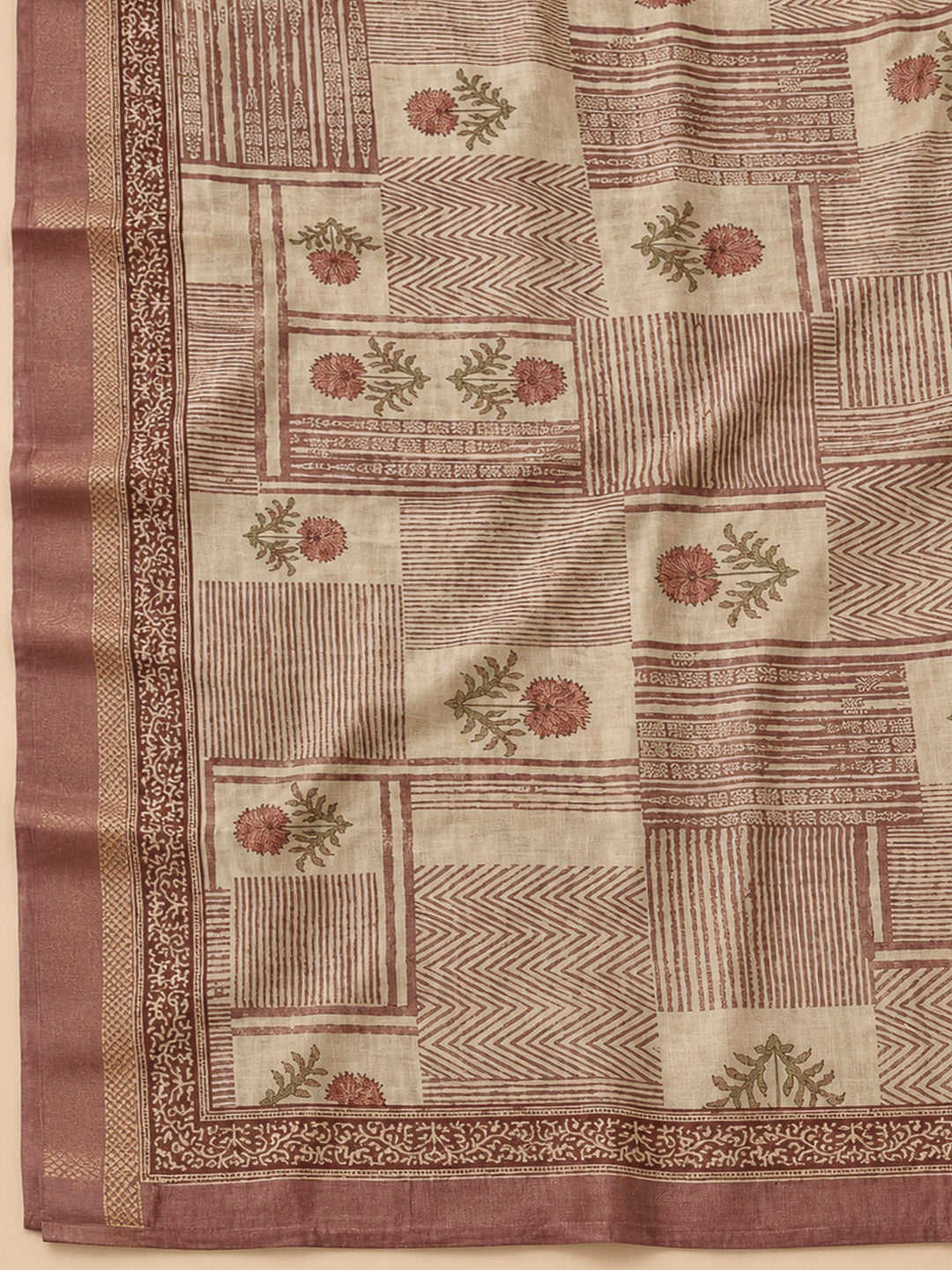 Onion Pink Chanderi Embroidered Unstitched Dress Material