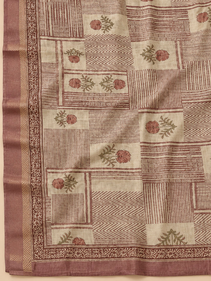 Onion Pink Chanderi Embroidered Unstitched Dress Material