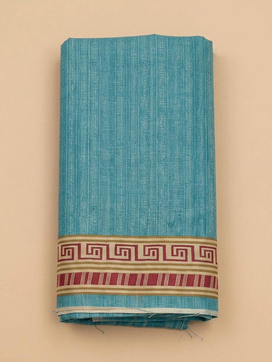 Blue Art Silk Printed Unstitched Dress Material
