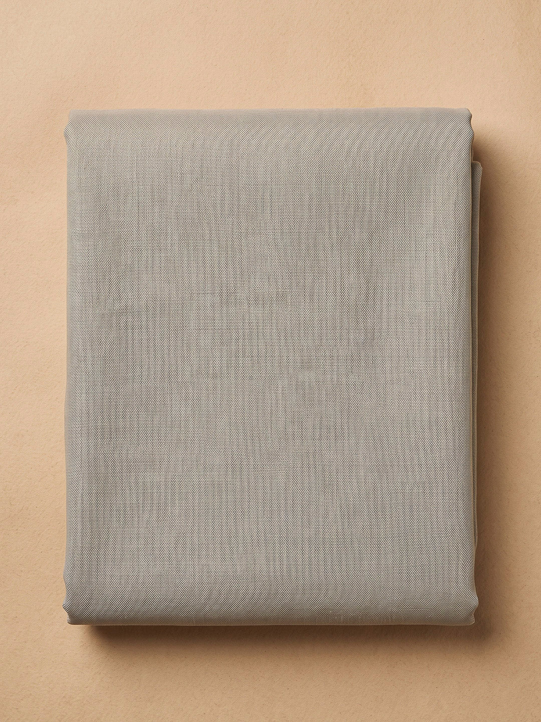 Beige Tussar Printed Unstitched Dress Material