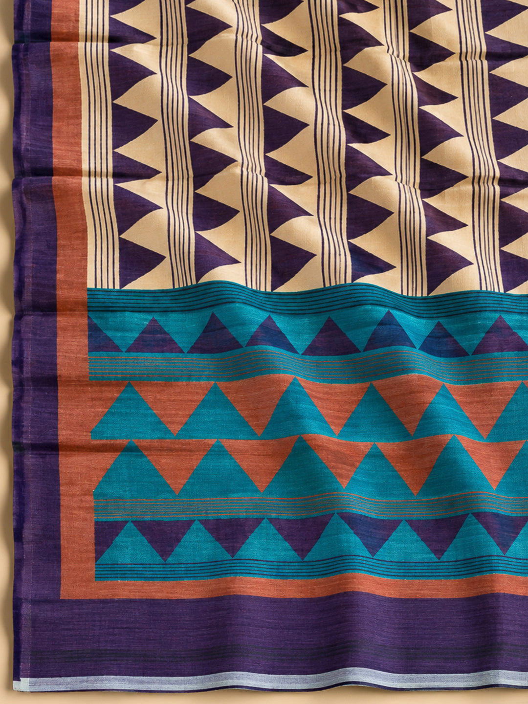 Rama Green Tussar Printed Unstitched Dress Material