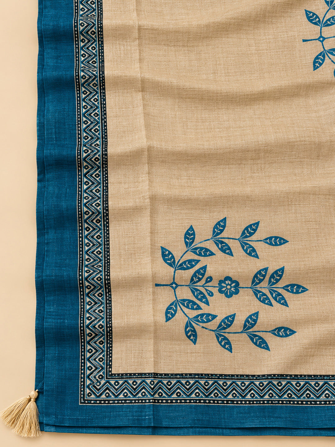 Firozee Tussar Printed Unstitched Dress Material