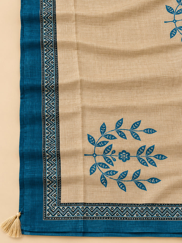 Firozee Tussar Printed Unstitched Dress Material
