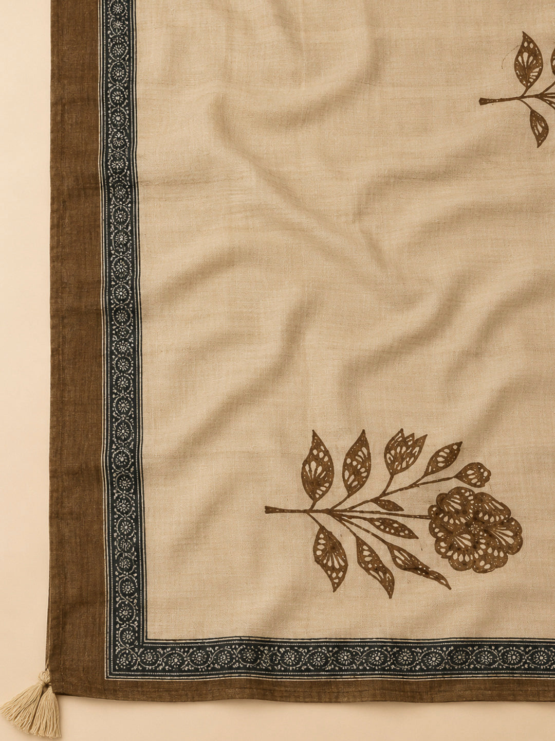 Mehndi Chanderi Printed Unstitched Dress Material