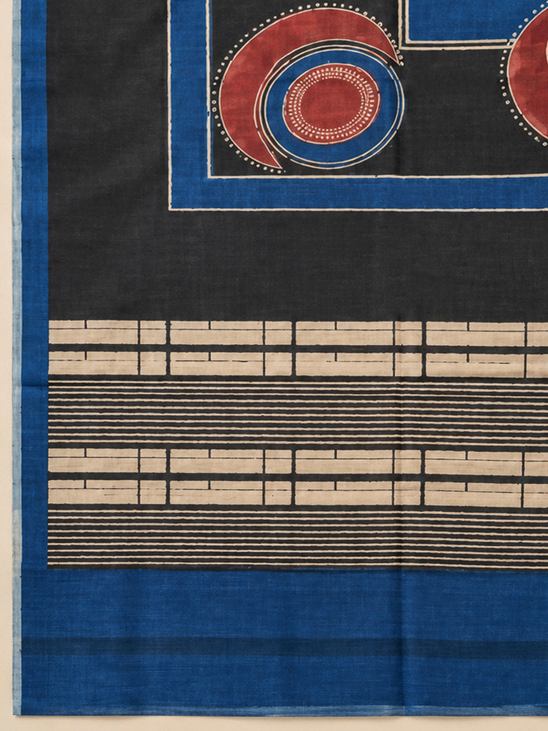 Black Chanderi Printed Unstitched Dress Material