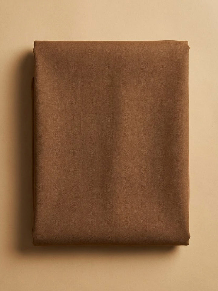 Brown Chanderi Printed Unstitched Dress Material