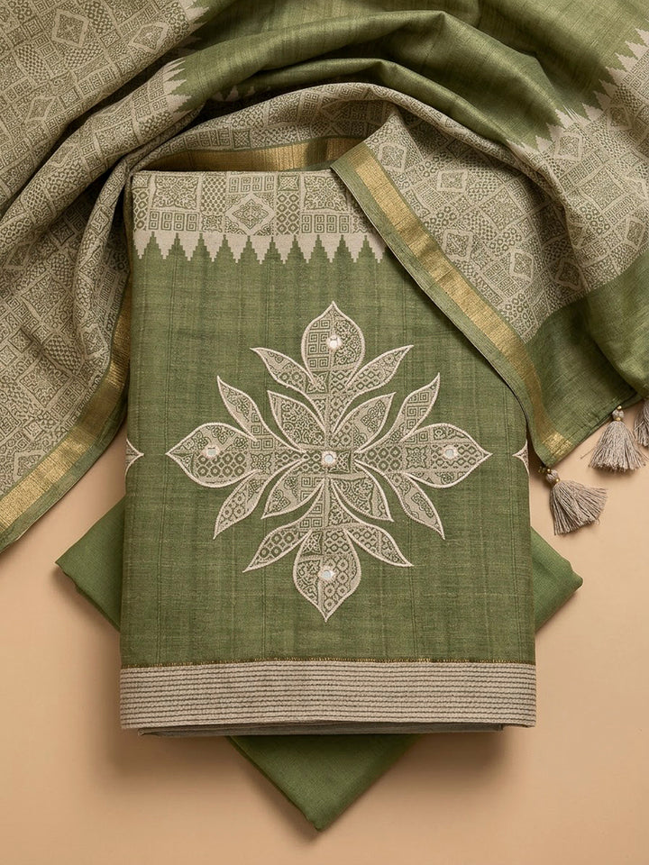 Mehndi Tissue Printed Unstitched Dress Material
