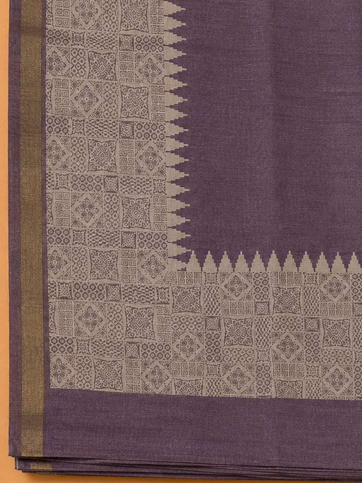 Purple Tissue Printed Unstitched Dress Material