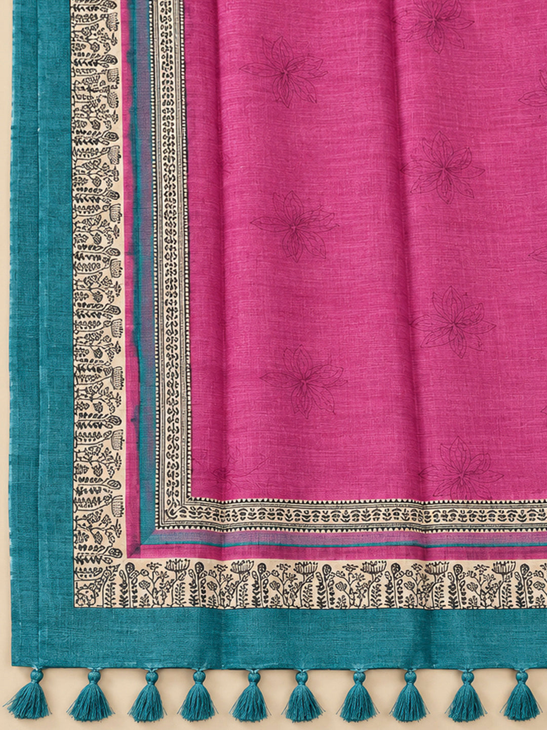 Blue Chanderi Embroidered Unstitched Dress Material