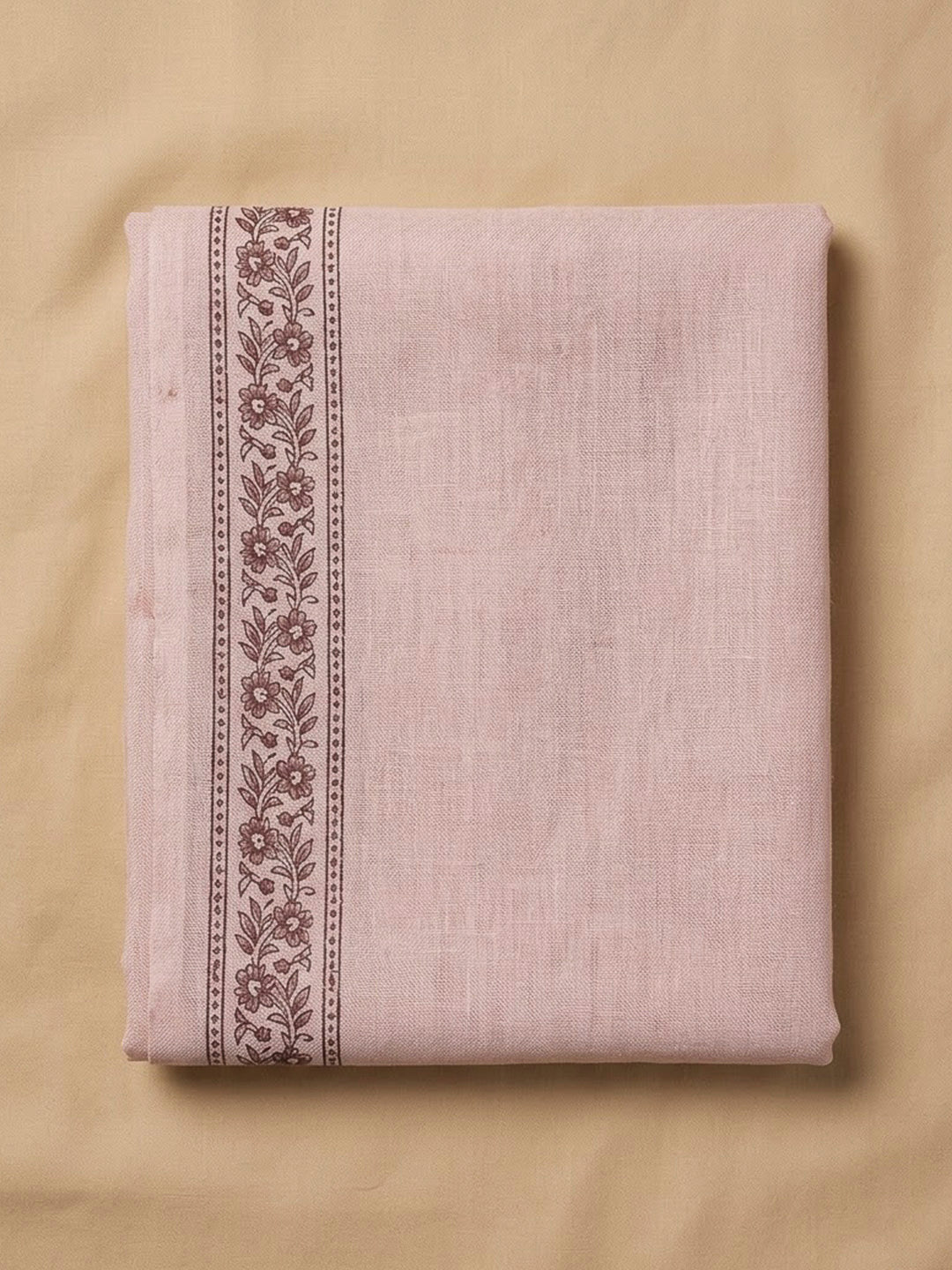 Peach Chanderi Embroidered Unstitched Dress Material