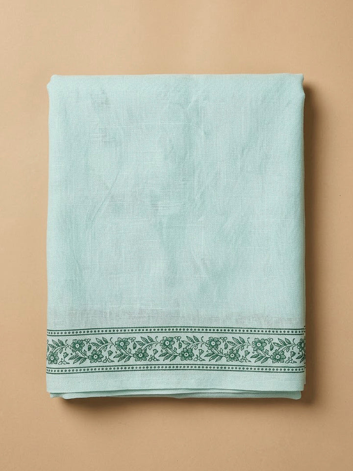 Sea Green Chanderi Embroidered Unstitched Dress Material