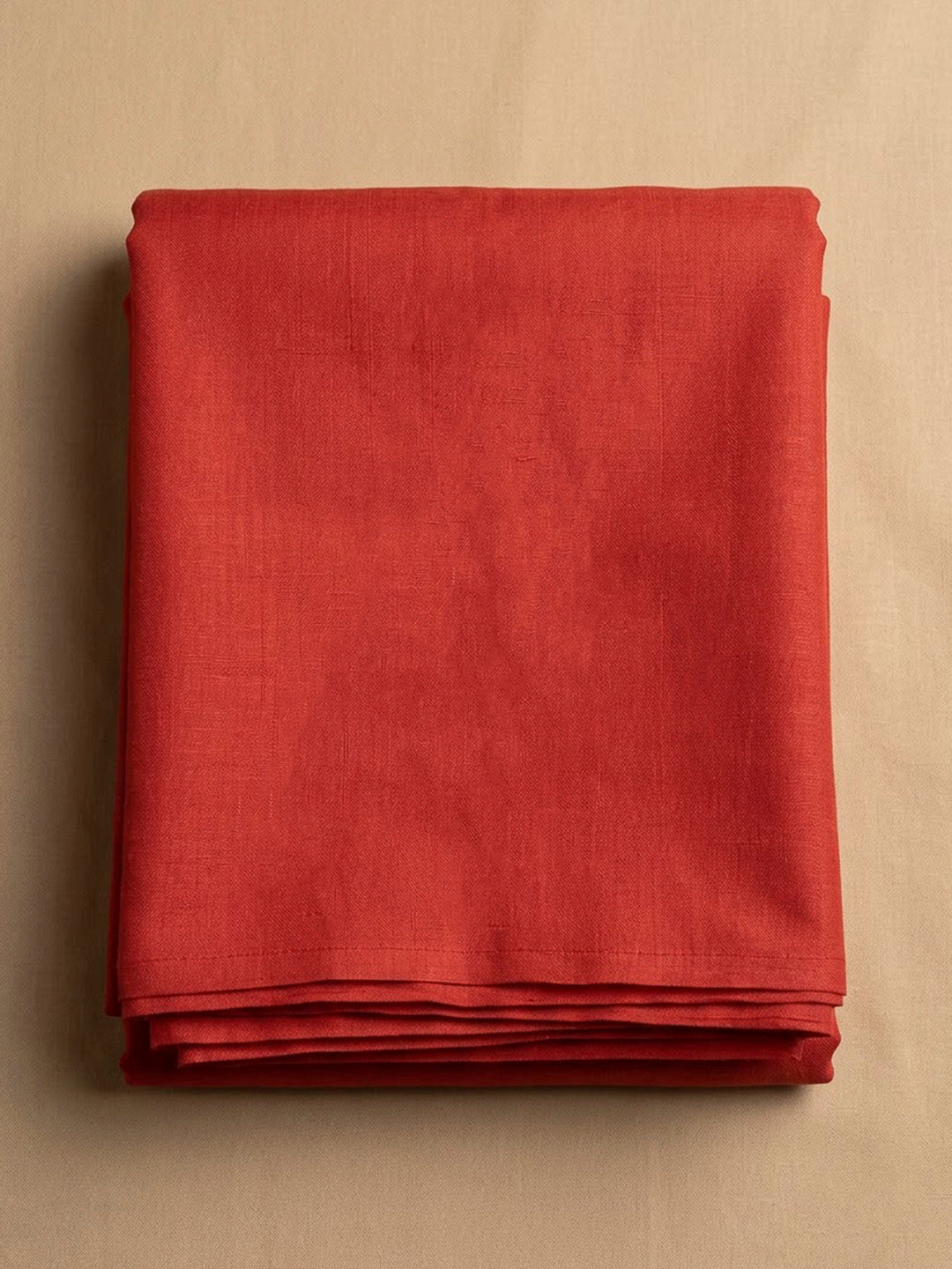Red Chanderi Embroidered Unstitched Dress Material