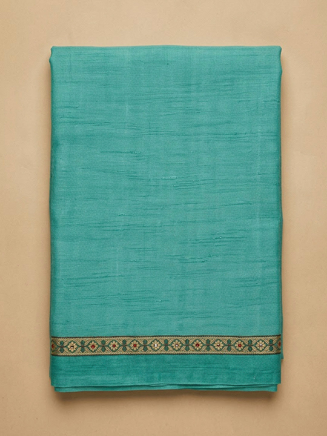 Rama Green Tissue Embroidered Unstitched Dress Material