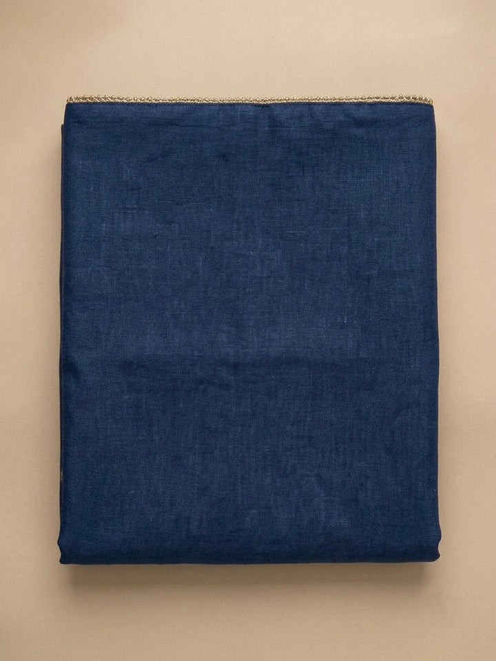 Blue Chanderi Printed Unstitched Dress Material