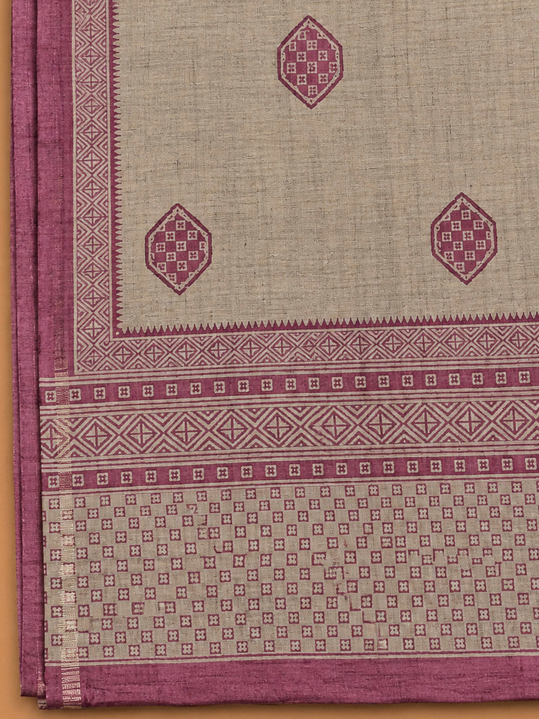 Onion Pink Art Silk Printed Unstitched Dress Material