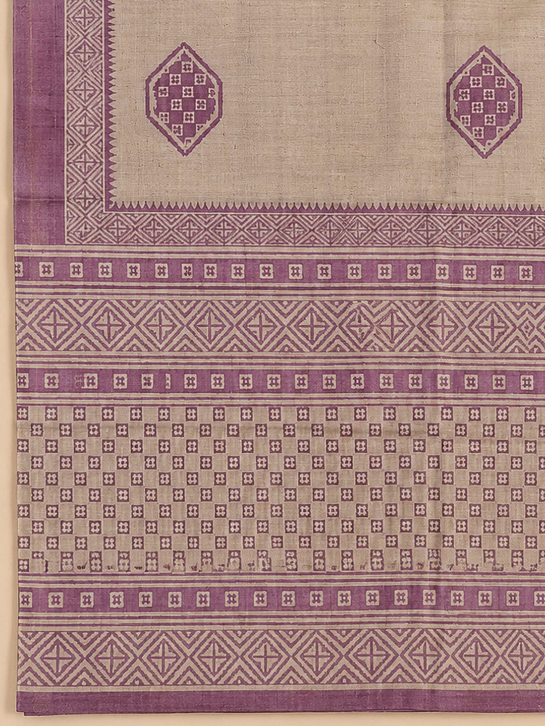 Purple Art Silk Printed Unstitched Dress Material