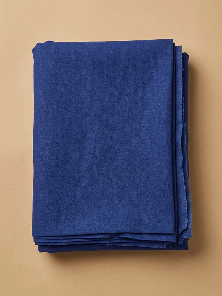 Blue Chanderi Printed Unstitched Dress Material