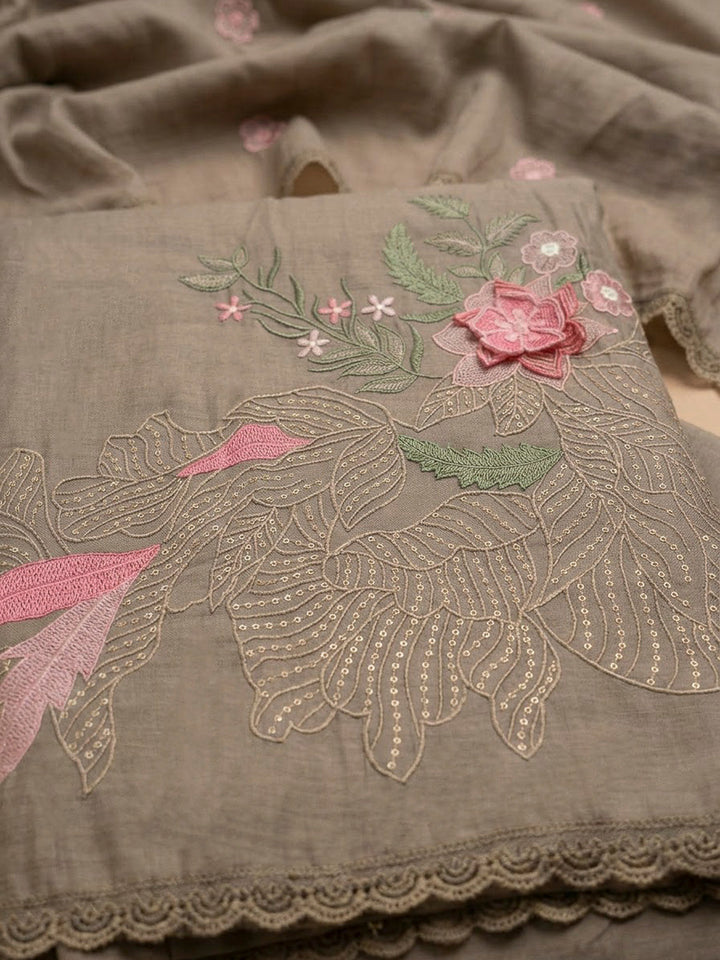Mouse Chanderi Printed Unstitched Dress Material