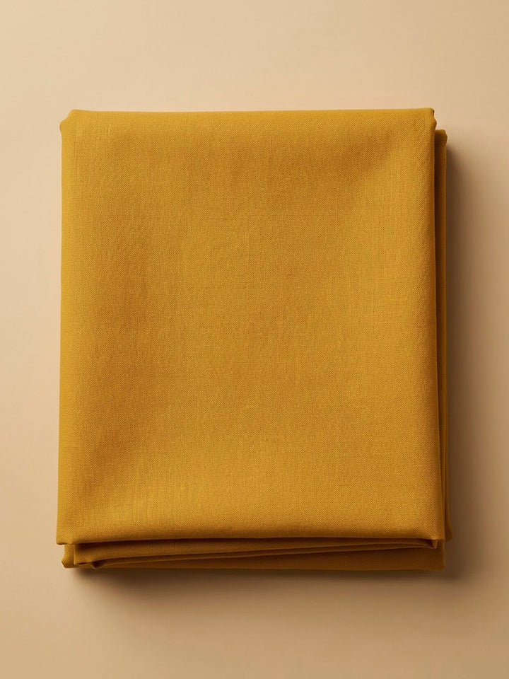 Mustard Cotton Blend Printed Unstitched Dress Material
