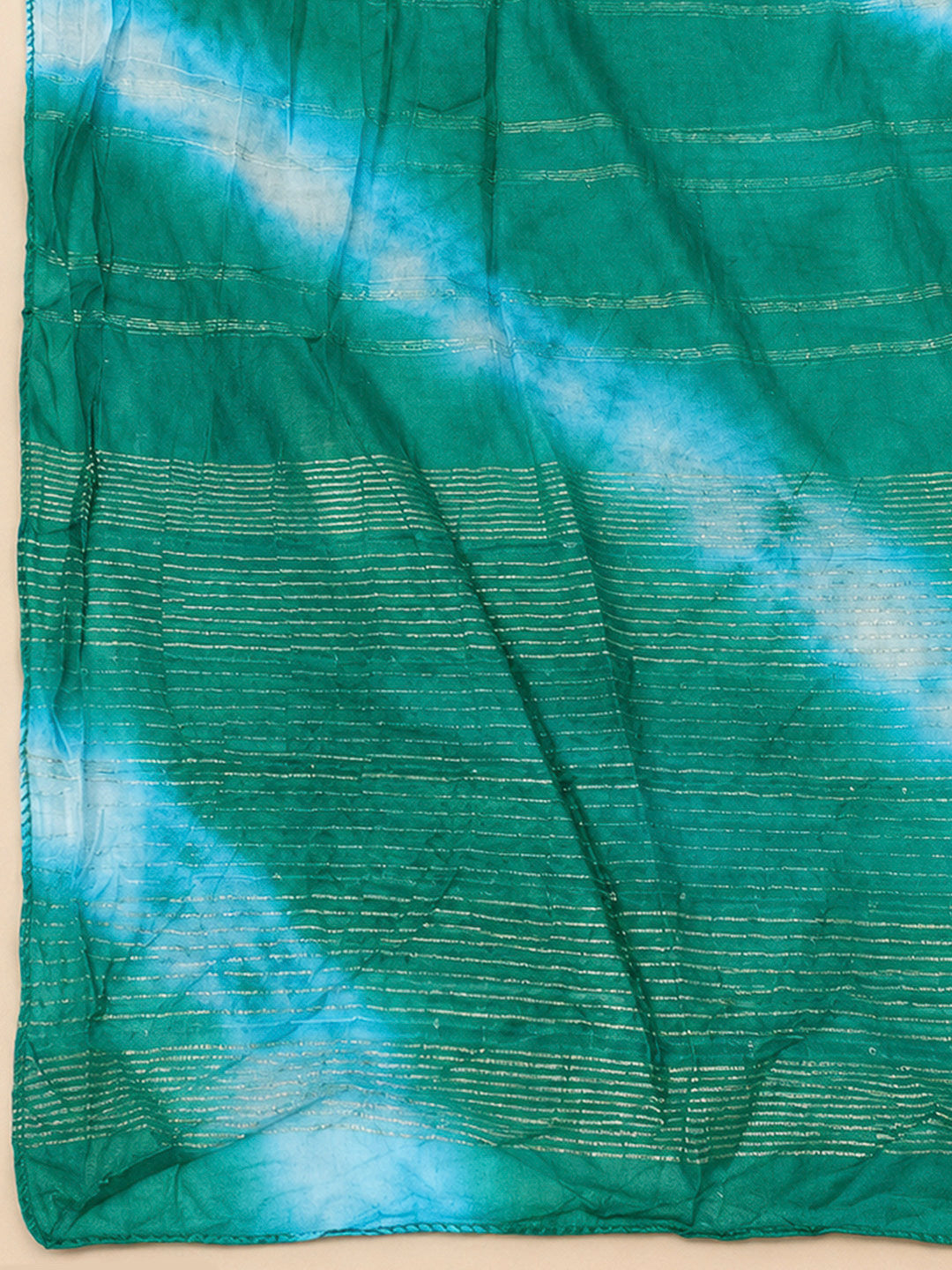 Rama Green Cotton Blend Printed Unstitched Dress Material