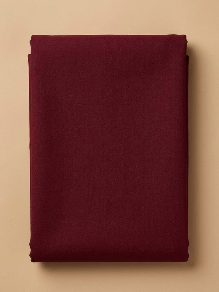 Maroon Cotton Blend Embroidered Unstitched Dress Material