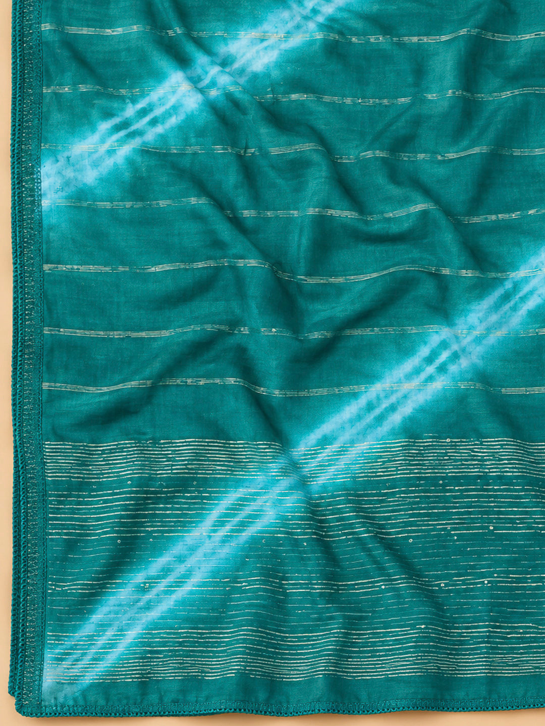 Rama Green Cotton Blend Embroidered Unstitched Dress Material