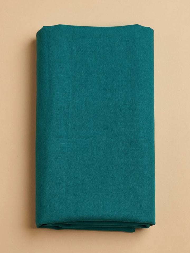 Rama Green Cotton Blend Embroidered Unstitched Dress Material