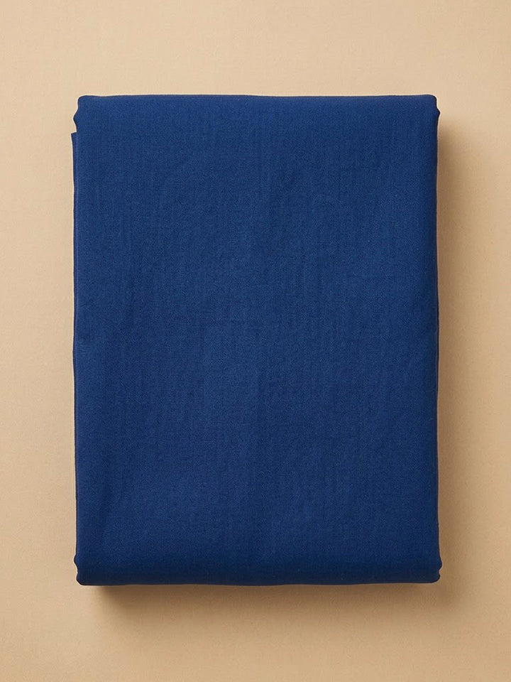 Blue Cotton Blend Printed Unstitched Dress Material