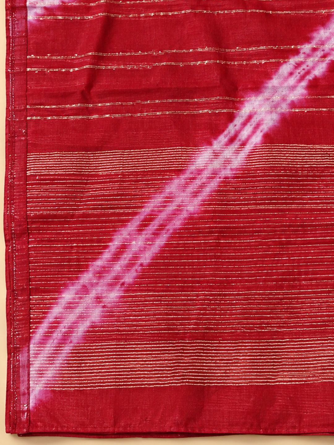 Red Cotton Blend Printed Unstitched Dress Material