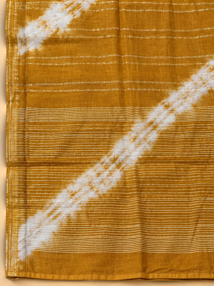 Rust Cotton Blend Printed Unstitched Dress Material