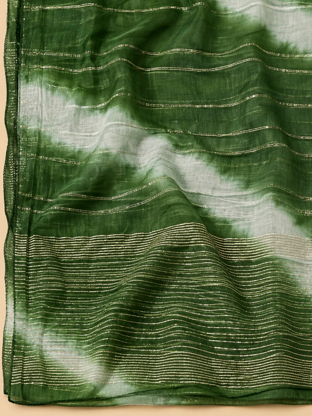 Bottle Green Cotton Blend Embroidered Unstitched Dress Material