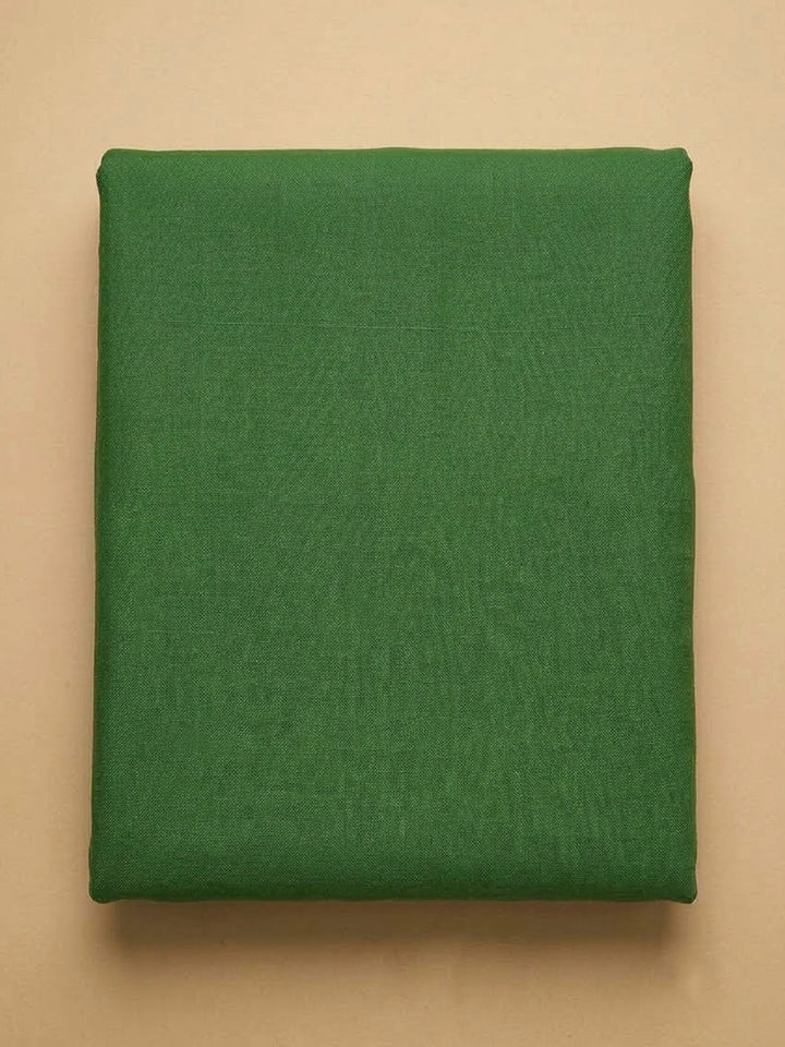 Bottle Green Cotton Blend Embroidered Unstitched Dress Material
