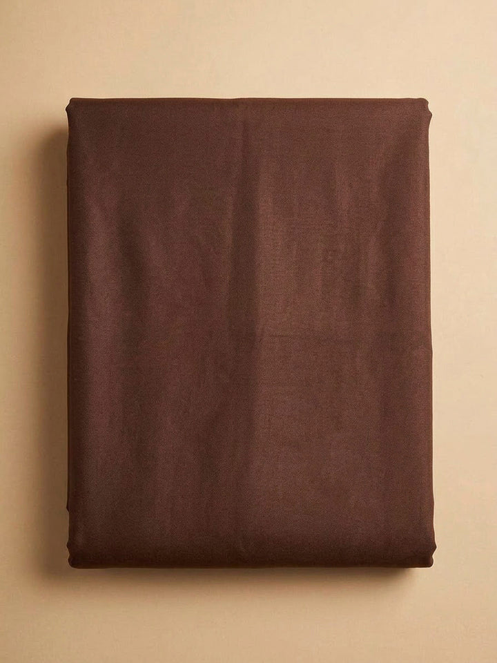 Brown Chanderi Embroidered Unstitched Dress Material