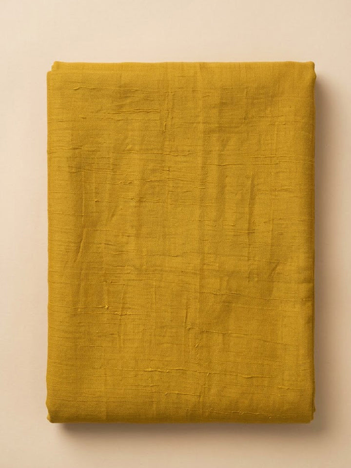 Mustard Chanderi Embroidered Unstitched Dress Material