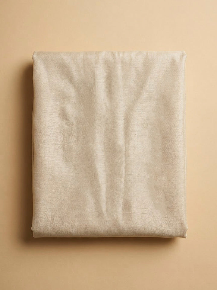 Cream Tissue Embroidered Unstitched Dress Material