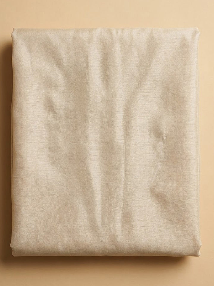 Cream Tissue Embroidered Unstitched Dress Material