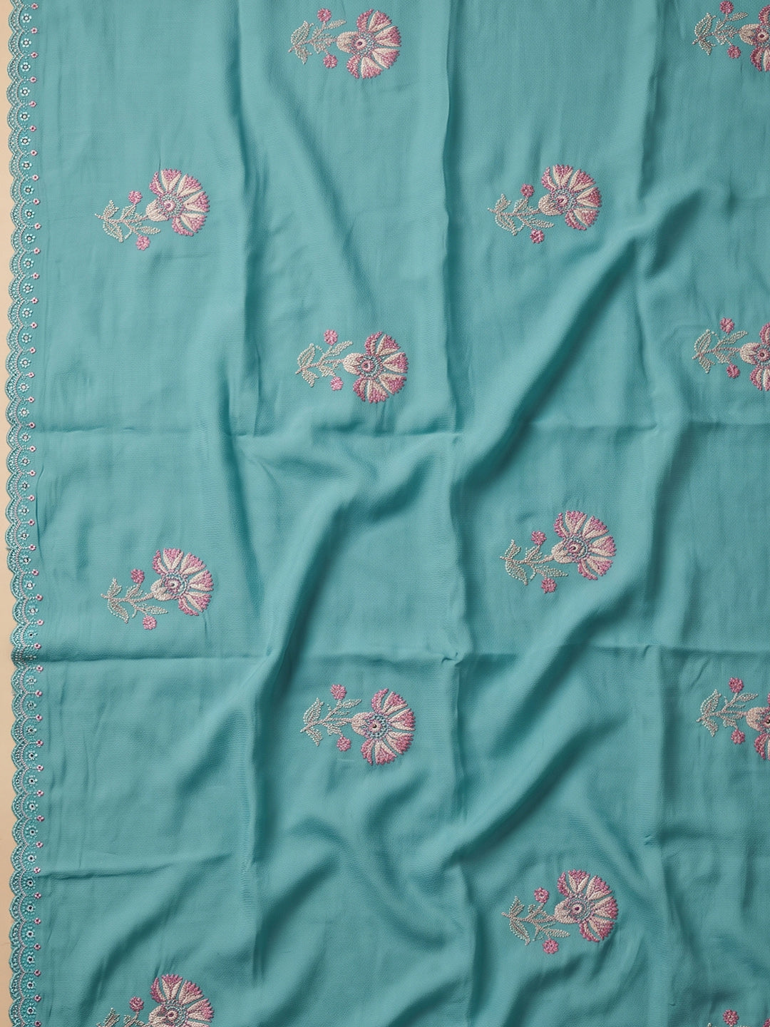 Firozee Chanderi Printed Unstitched Dress Material