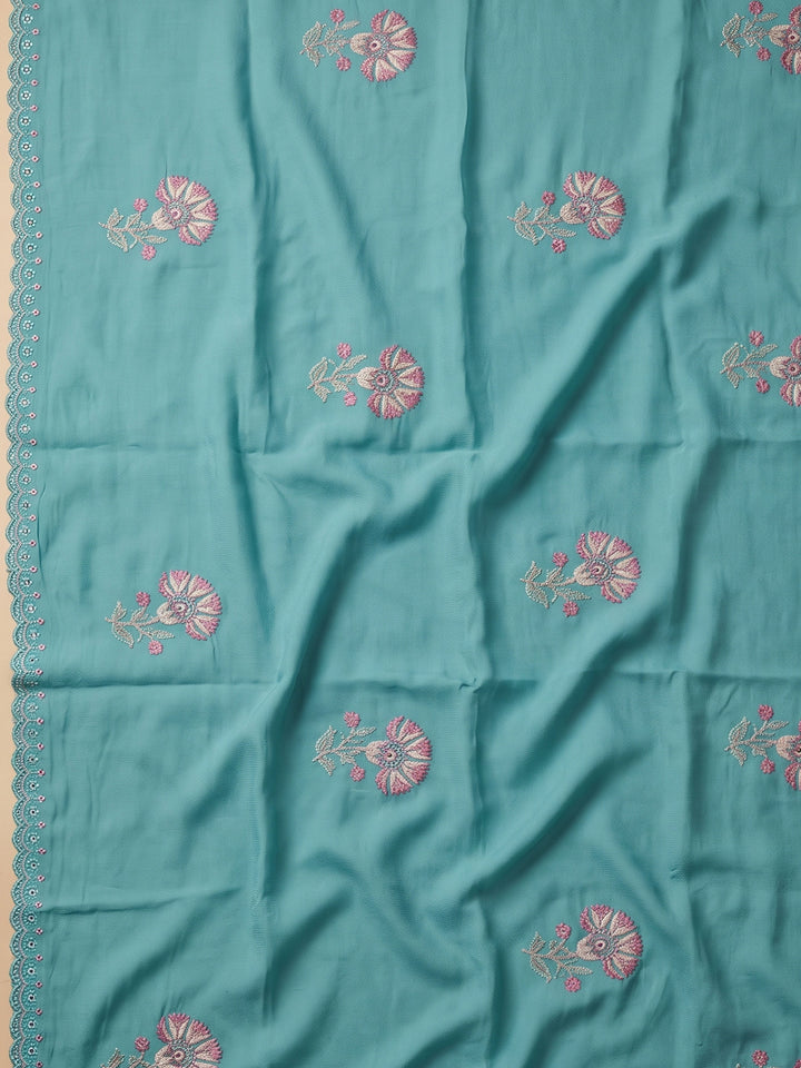 Firozee Chanderi Printed Unstitched Dress Material